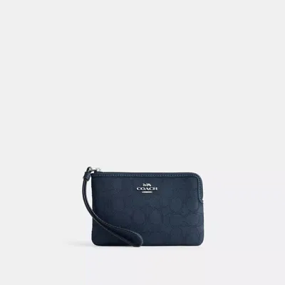 Coach Outlet Corner Zip Wristlet In Signature Jacquard In Multi
