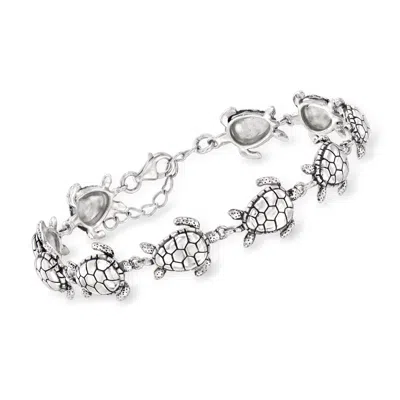 Ross-simons Sterling Silver Sea Turtle Bracelet In Silver