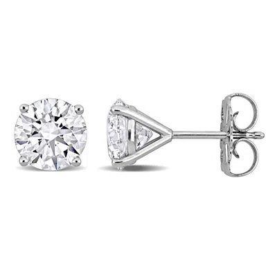 Created Forever 3ct Tw Lab-grown Diamond Martini-style Stud Earrings In 14k White Gold In Silver