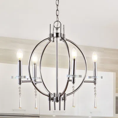 Jonathan Y Laura 23" Crystal/metal Led Chandelier