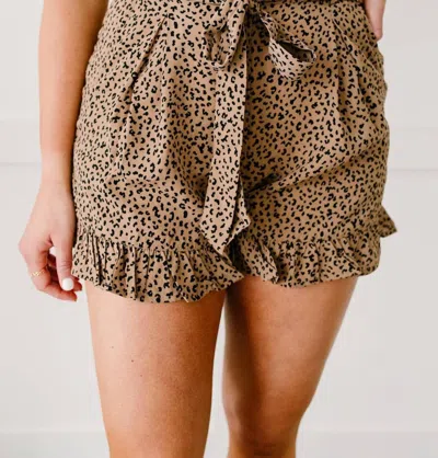 Mittoshop Short Leash Ruffled Shorts In Taupe In Brown
