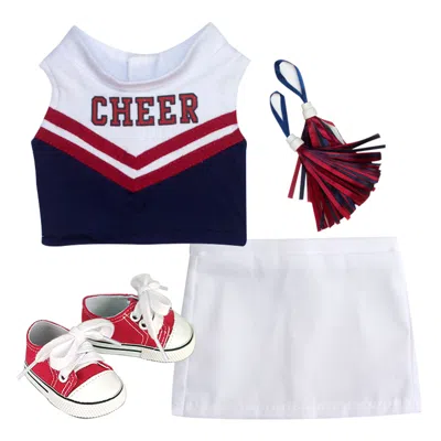 Teamson Sophia's 4 Piece Cheerleading Uniform For 18" Dolls, White/red
