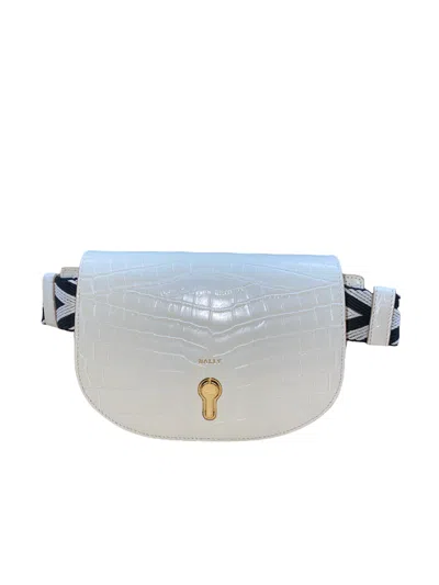 Bally Clayn Women's 6230932 White Leather Belt Bag In White