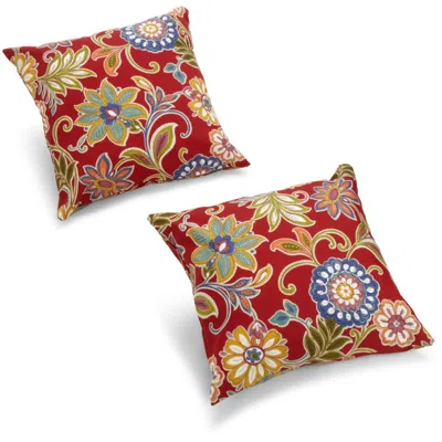 Blazing Needles 17-inch Outdoor Knife Edge Throw Pillows (set Of 2)