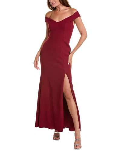 The Dessy Group Dessy Collection Off-the-shoulder Gown In Red