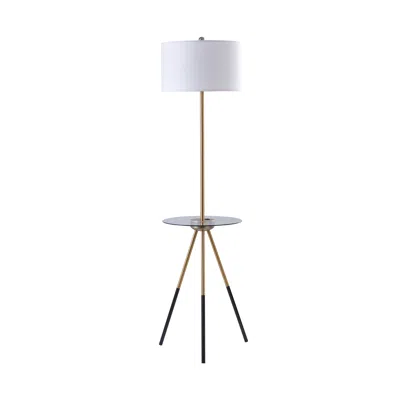 Teamson Home Myra Floor Lamp With Glass Table And Built-in Usb