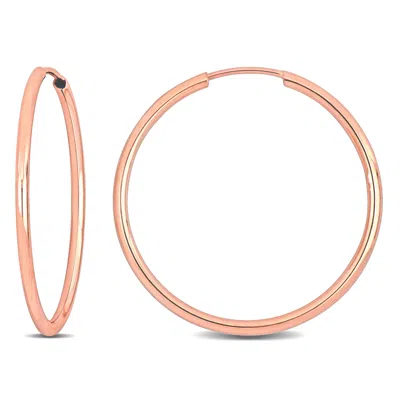 Mimi & Max 25mm Hoop Earrings In 14k Rose Gold In Gold
