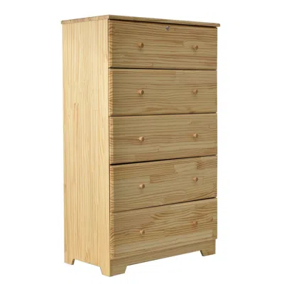 Woodpeckers Furniture And Mattress Solid Pine Wood 5 Drawer Chest Dresser (natural)
