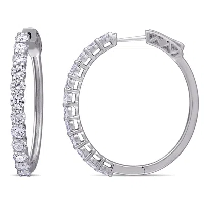 Created Forever 2 3/8ct Tw Lab-grown Diamond Hoop Earrings In 14k White Gold In Silver