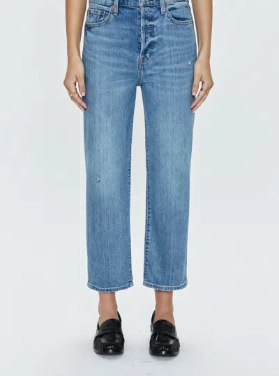 Pistola Cassie Super High Rise Straight Crop Jeans In Cambridge Vintage In Blue