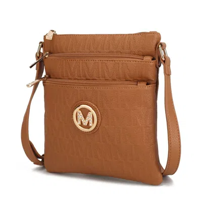 Mkf Collection By Mia K Lennit Embossed M Signature Crossbody Bag In Brown