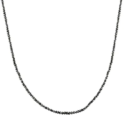 Pompeii3 15ct Tw Black Diamond Necklace 16" With 2" Extended 18k Yellow Gold In Black