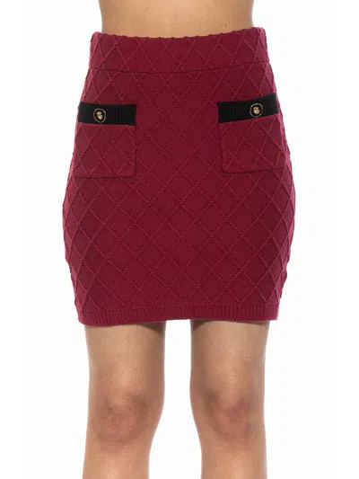 Alexia Admor Pattern Knit Miniskirt In Pink