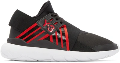 Shop Y-3 Black & Red Qasa Elle Sneakers