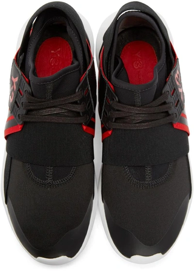 Shop Y-3 Black & Red Qasa Elle Sneakers