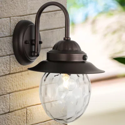 Jonathan Y Rodanthe 8.25" 1-light Farmhouse Industrial Iron/glass Outdoor Led Sconce