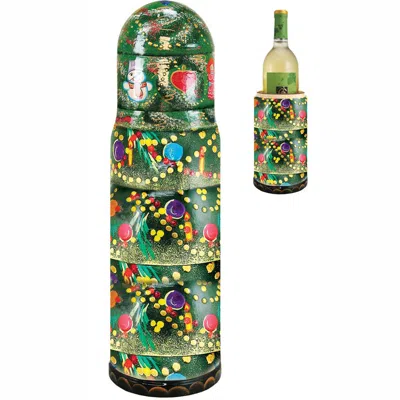 G. Debrekht Designocracy Christmas Tree Wine Bottle Gift Box