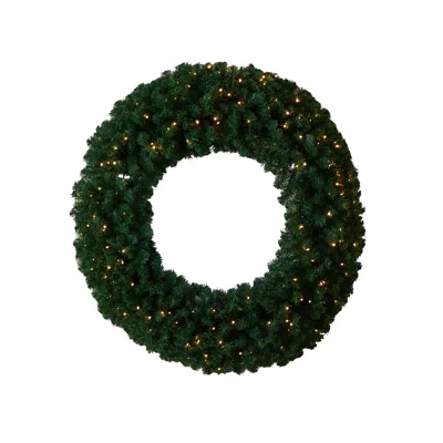 Homplanti 48" Large Xmas Wreath W/714 Tips & 200 Warm White Led Lights