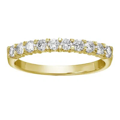 Vir Jewels 1/2 Cttw Diamond Wedding Band Prong Set 14k Yellow Gold Prong Set 10 Stone Round In Silver