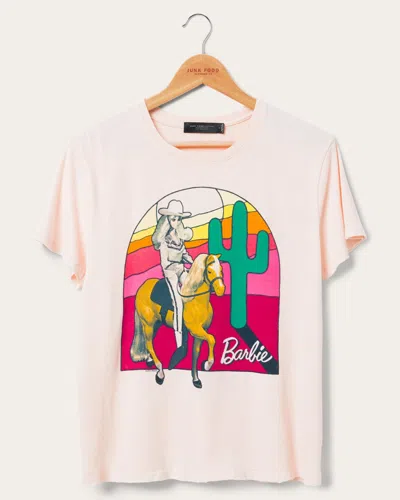 Junk Food Clothing Women's Sunset Barbie Western Vintage Tee In White