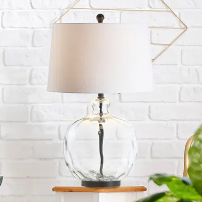 Jonathan Y Rae 26.5" Glass/metal Led Table Lamp