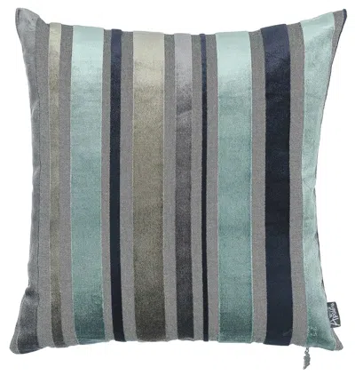 Homezia Set Of 2 Blue Variegated Stripe Decorative Pillow Covers