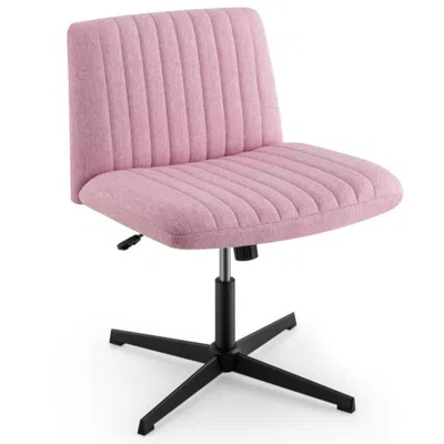 Hivvago Criss Cross Legged Chair No Wheels 120â° Rocking Adjustable Height-pink