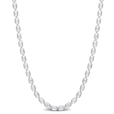 Mimi & Max Oval Ball Chain Necklace In Sterling Silver - 16 In In Silver