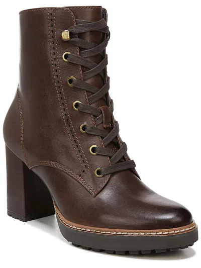 Naturalizer Callie Womens Leather Zipper Mid-calf Boots In Brown