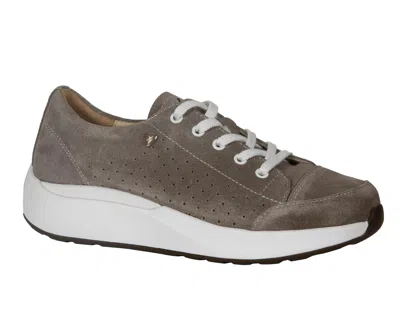 Xelero Ladies' Heidi Wide Sneakers In Fawn Suede In Grey