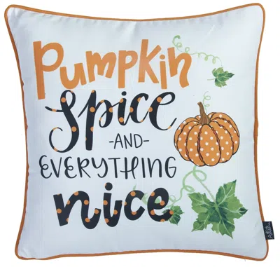 Homezia Set Of Four 18" Orange Green Pumpkin Halloween Throw Pillow Covers