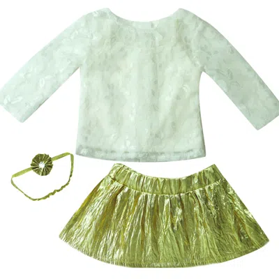 Teamson Sophia's Lace Shirt, Skirt And Headband For 18" Dolls, Ivory/gold