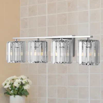 Jonathan Y Coco Prism Vintage 29.75" 4-light Metal/glass Classic Glam Led Vanity Light