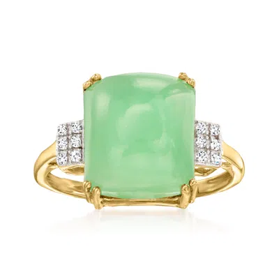 Canaria Fine Jewelry Canaria Jade Ring With Diamond Accents In 10kt Yellow Gold In Yellow