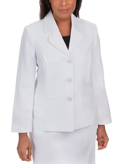 Alfred Dunner Petites Womens Three-button Suit Seperate Two-button Blazer In White