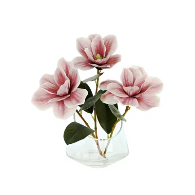 Creative Displays Magnolia Arrangement In Clear Glass Vase