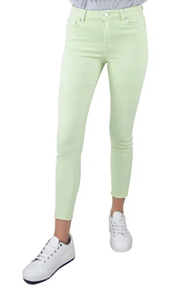 Tractr Mona Basic High Waist Skinny Crop Jean In Seafoam Mist In Green