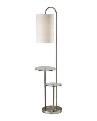 Homezia 66" Tray Table Floor Lamp With White Drum Shade