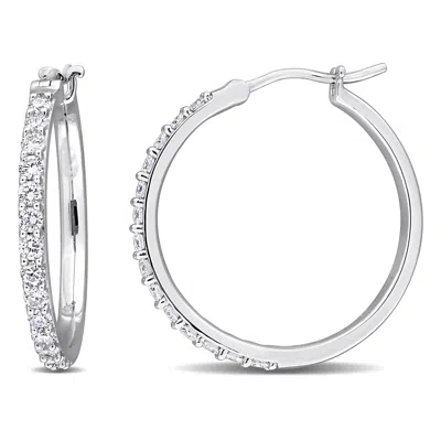 Created Forever 1ct Tw Lab-grown Diamond Hoop Earrings In Sterling Silver In Silver