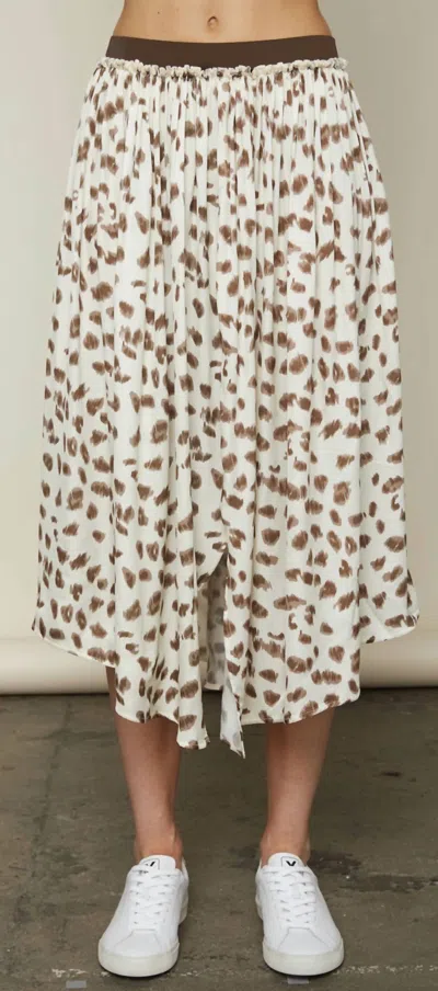 Sundays Perry Skirt In Animal Print In Beige