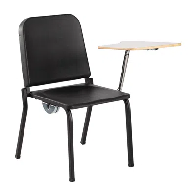 National Public Seating Nps 8200 Series Melody Music Stack Chair With Left Tablet Arm, Black Chair And Grey Nebula Tablet Ar