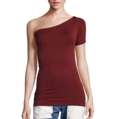 Helmut Lang One Shoulder Tee In Red