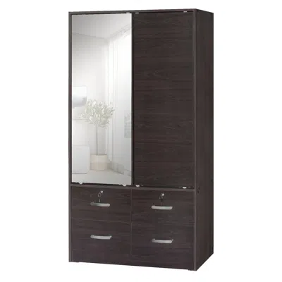 Better Home Products Sarah Double Sliding Door Armoire With Mirror In