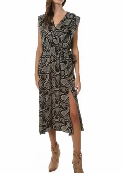 Bishop + Young Aeries Wrap Dress V Neck In Black