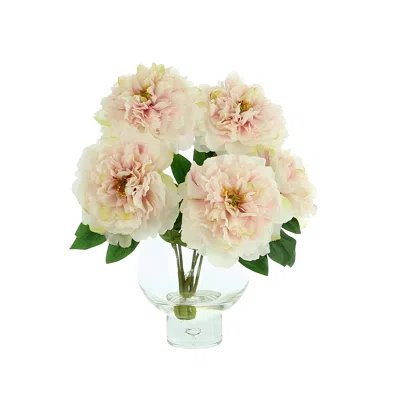 Creative Displays Peony Floral Arrangement In A Round Glass Vase