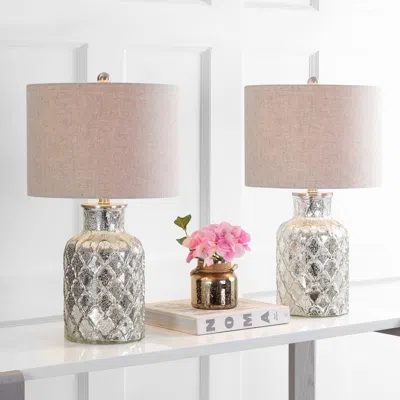 Jonathan Y Alvord 24.5" Led Glass Table Lamp (set Of 2)