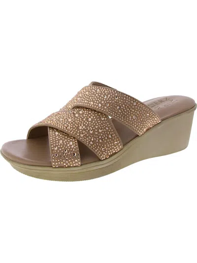 Naturalizer Rowena 2 Slide Wedge Sandals In Beige
