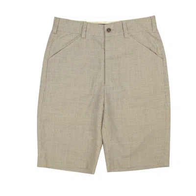 Freemans Sporting Club Brown And Beige Houndstooth Wool Shorts In Green