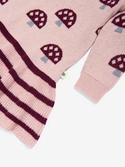 The Bonnie Mob Girls Sage Mushroom Knit Dress In Pink