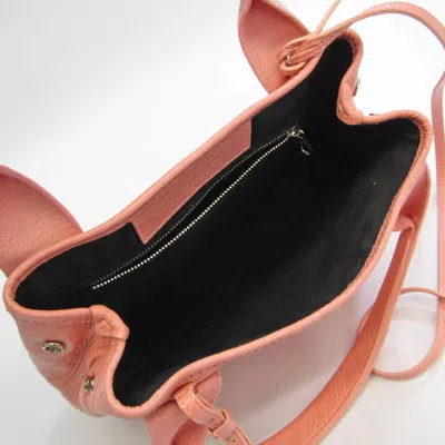 Pre-owned Balenciaga Navy Cabas Pink Leather Shoulder Bag ()
